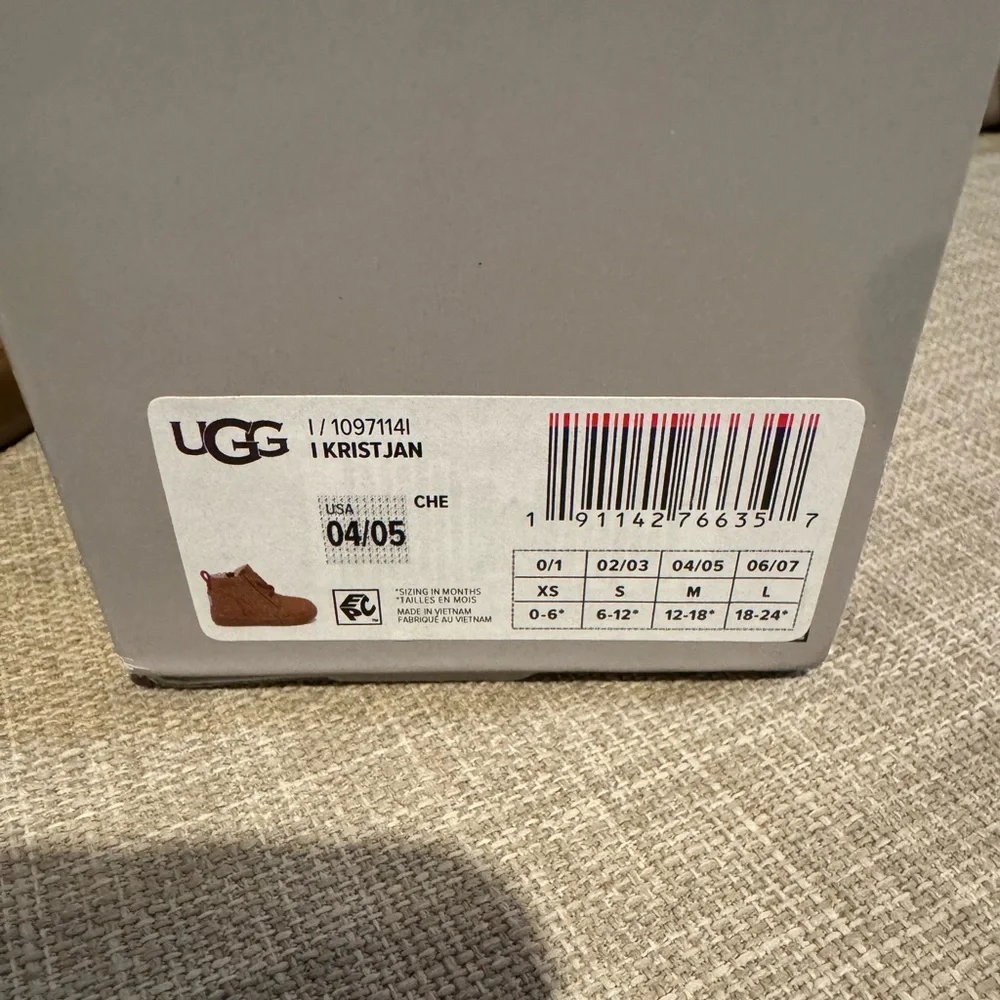 UGG Kids Chestnut Suede Walker with Red Laces